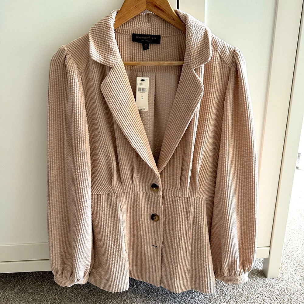 Anthropologie corduroy lightweight blazer (fitted at waist)